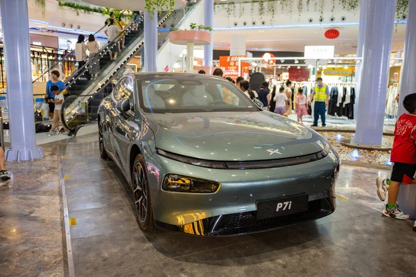 Zhongshan Guangdong Čína Červen 2023 Xiaopeng P7I Elektrické Auto Nákupním — Stock fotografie