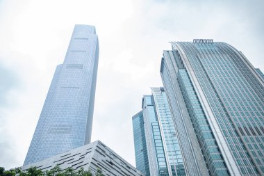 commercial buildings in a cloudy day horizontal composition