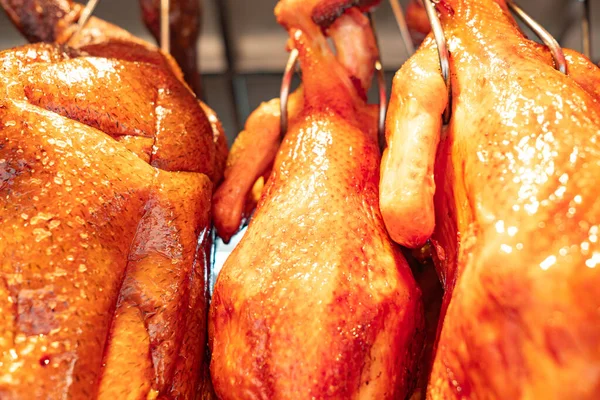 Close Roasted Gooses Roasted Chicken — Stock Photo, Image