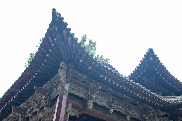 Sarok Hagyományos Kínai Templom Tető Vízszintes Összetétele — Stock Fotó