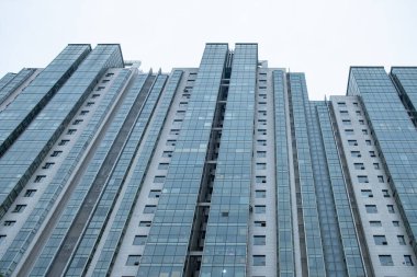 commercial buildings in a cloudy day horizontal composition