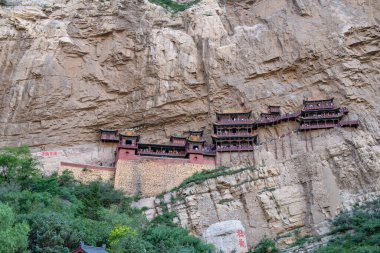 DaTong ShanXi Çin-2 Ağustos 2023: DaTong ShanXi 'deki ünlü Xuankong Tapınağı veya Asılı Tapınak.