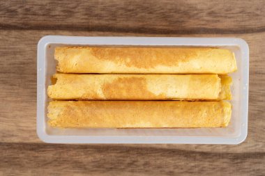 Üst manzara tatlı börekler