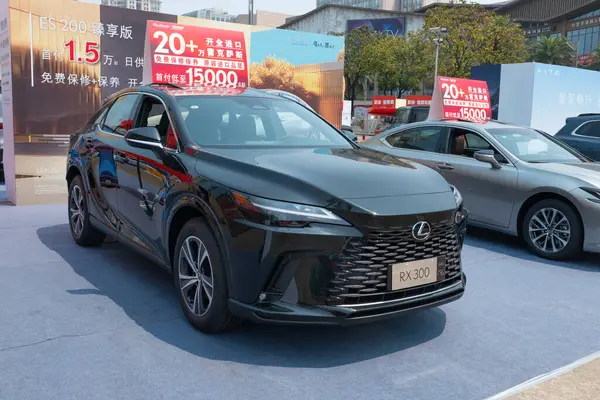 ZHONGSHAN GUANGDONG Çin - 21 Mart 2025: siyah bir Lexus RX300 araba.