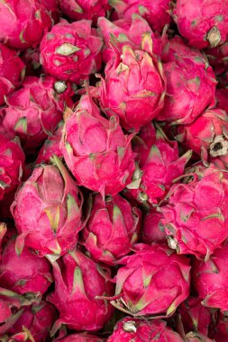 Dikey kompozitonda bir sürü ejderha meyvesi