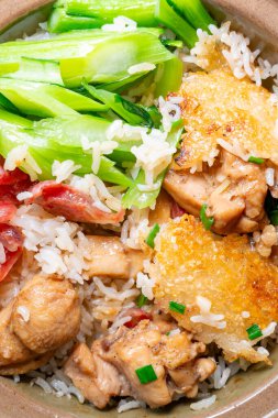 Dikey kompozisyonda terbiye edilmiş güvercinle balkabağı pilavı açısıyla bak.