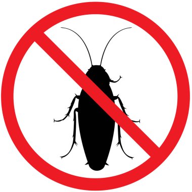 Hamamböceğinin üzerindeki yasak işareti.