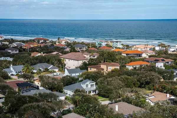Aerial View Town Ponce Inlet Florida Sunny Day View Atlantic — Stock Photo, Image