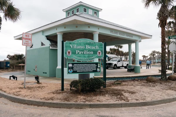 Vilano Beach Florida December 2022 Entrance Vilano Beach Pavilion Johns — Stock Photo, Image