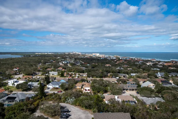 Flygfoto Utsikt Över Ponce Inlet Florida Och Atlanten — Stockfoto