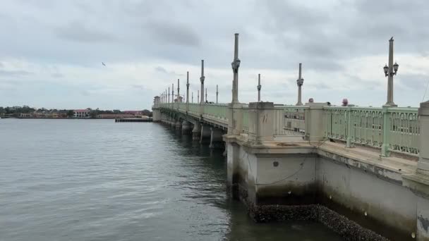 Augustine Flórida Dezembro 2022 Vista Famosa Ponte Dos Leões Parte — Vídeo de Stock