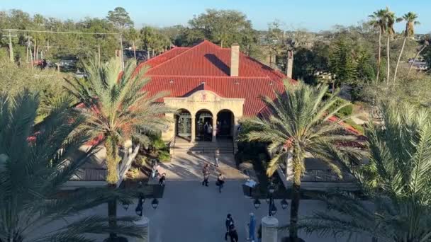 Augustine Florida December 2022 Aerial View Saint Augustine Visitors Center — Stock Video