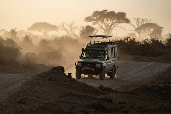 Parc National Amboseli Kenya Afrique Mars 2023 Véhicule Safari Land — Photo