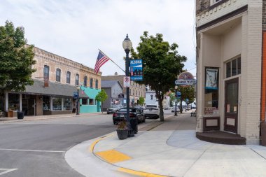 Algoma, Wisconsin - 3 Haziran 2023: Michigan Gölü kıyısında küçük bir kasaba olan Algoma, WI.