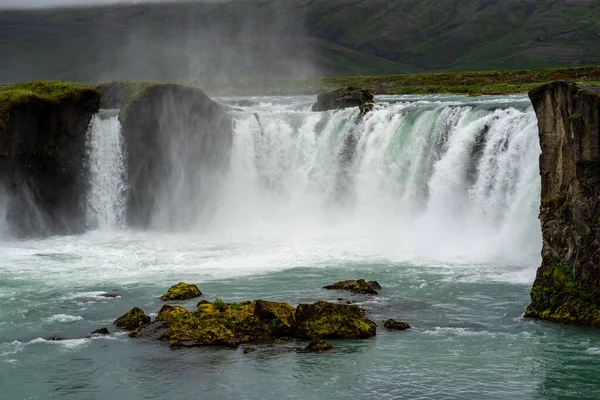 Прекрасний Потужний Водоспад Годафос Північній Ісландії — стокове фото