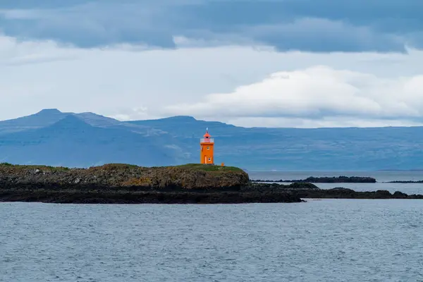 Φάρος Klofningur Στον Κόλπο Breidafjordur Κοντά Στο Νησί Flatey Της — Φωτογραφία Αρχείου