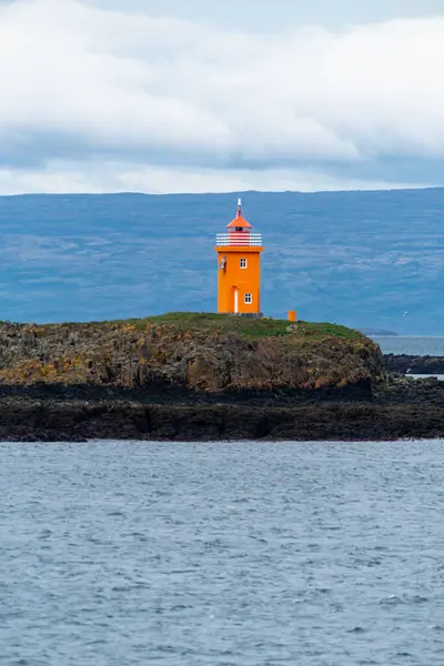 Farol Klofningur Baía Breidafjordur Perto Flatey Island Islândia — Fotografia de Stock