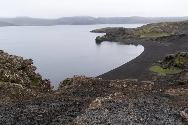 Озеро Клейфарватт Туманному Похмурому Літньому Дні Ісландії — стокове фото