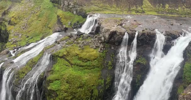 Wodospad Glymur Islandii Drugi Wysokości Wodospad Islandii — Wideo stockowe