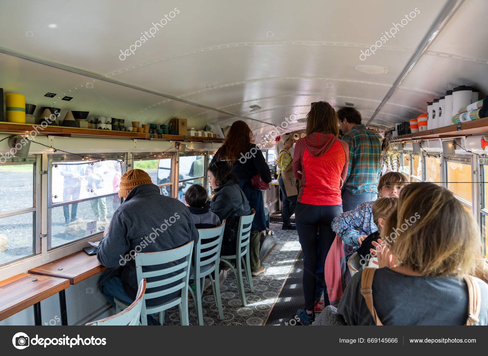 Vik Iceland July 2023 Customers Crowd Skool Beans Cafe Coffee Stock