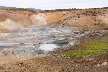 Seltun Jeotermal Bölgesi İzlanda 'da Reykjanes Yarımadası