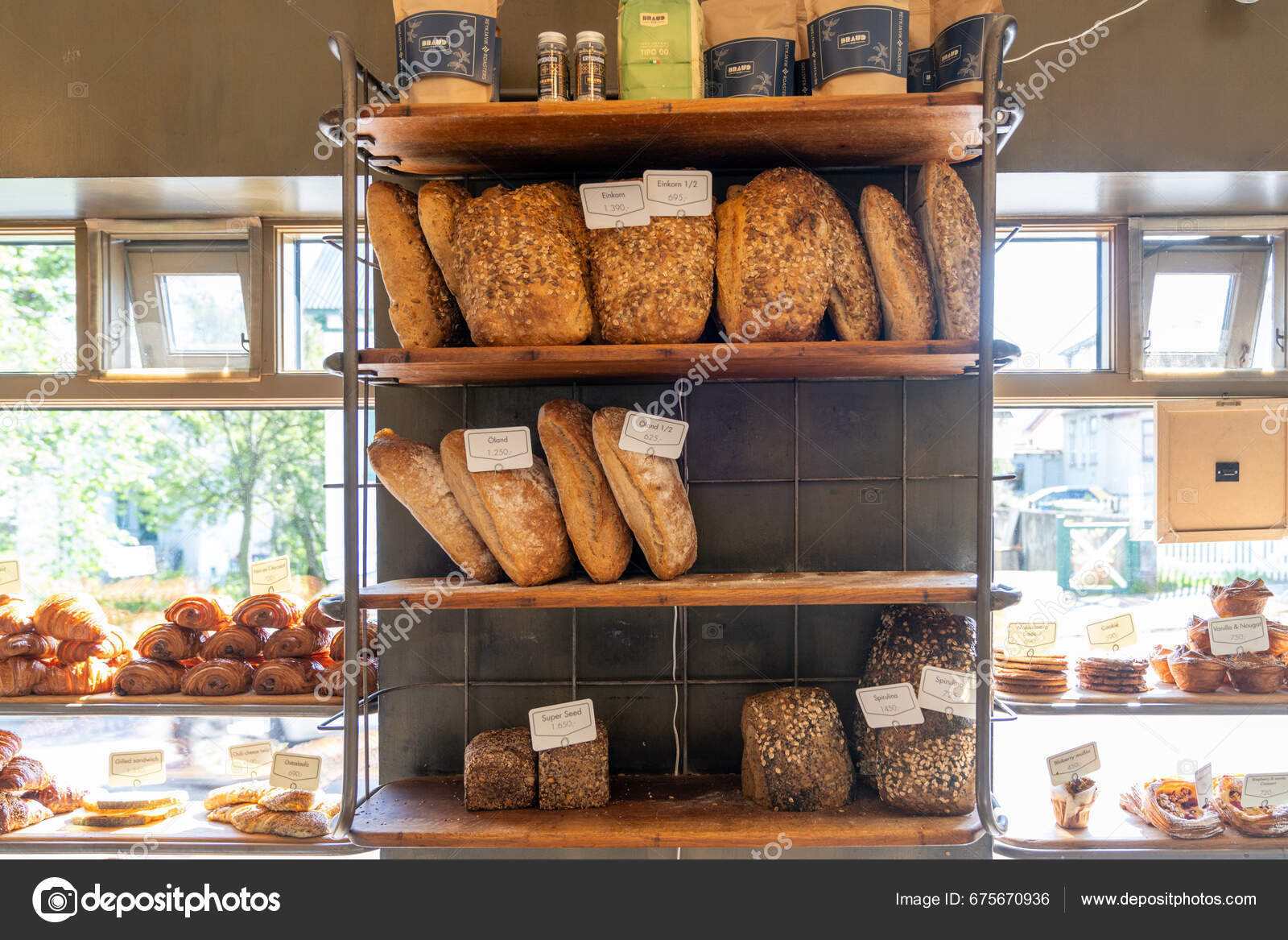 Reykjavik Iceland July 2023 Braud Company Bread Bakery Downtown Area