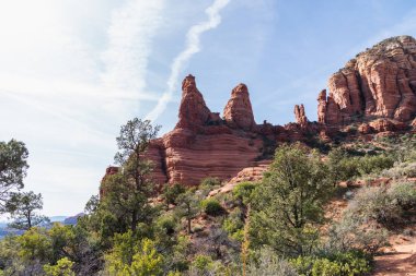 Sedona Arizona 'da Chicken Point patikası ve yürüyüş