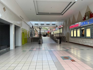 Temple, Texas - June 23, 2024: Inside the nearly empty Temple Mall clipart