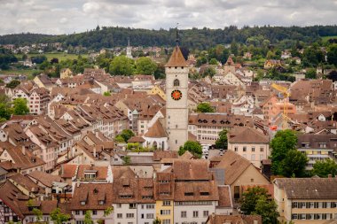 Schaffhausen, İsviçre 'nin havadan panoramik görüntüsü
