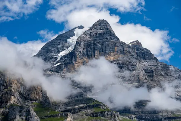 Stock image Stunning mountain scenery in the Bernese Oberland Jungfrau region of Switzerland, as seen from GImmelwald and Murren