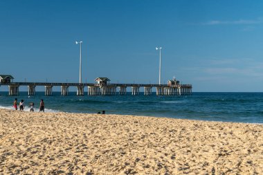 Nags Head, Kuzey Carolina - 31 Ağustos 2024: Jennettes Pier, Outer Banks 'in ünlü turistik merkezi.