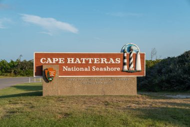 Nags Head, North Carolina - August 31, 2024: Welcome sign for the Cape Hatteras National Seashore clipart