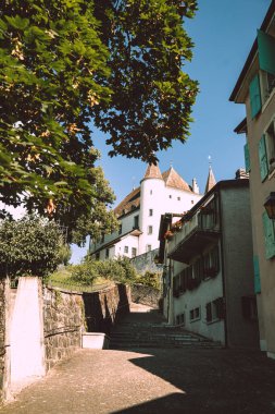 View of the Nyon Castle in Nyon, Switzerland clipart