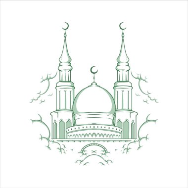 Cami el çizimi. Vektör ögesi izole edildi