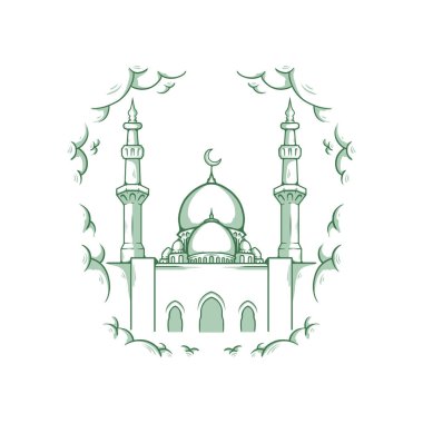 Cami el çizimi. Vektör ögesi izole edildi