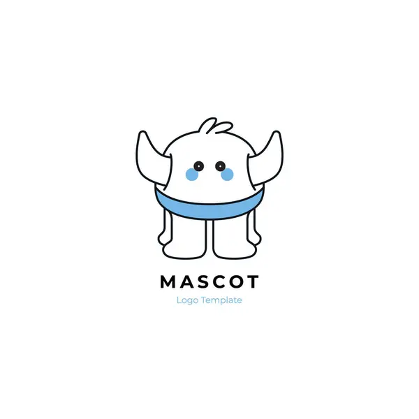 Minimalist canavar çizgi çizimi logosu. Logomark vektör şablonu. Hoş bir illüstrasyon..