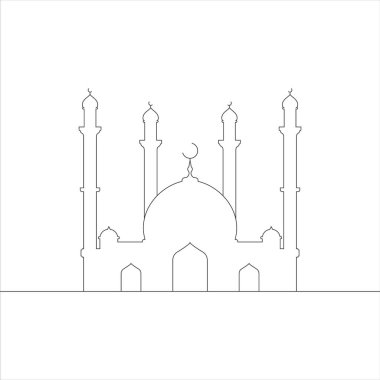 Camii az sayıda sanat tasarımı. Arap Müslüman mescit binası. Clip sanatı bayram dini.