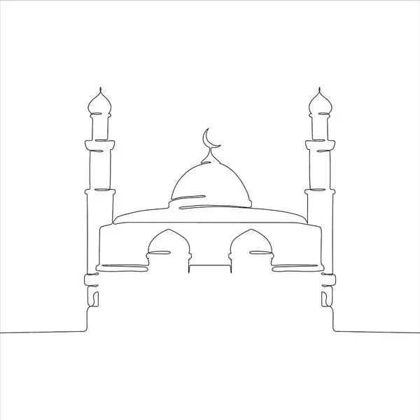 Cami asgari aralıksız. Arap Müslüman Mescidi çizimi.
