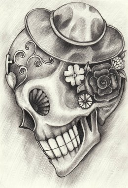 Ölülerin sanat günü. Kağıda el çizimi.