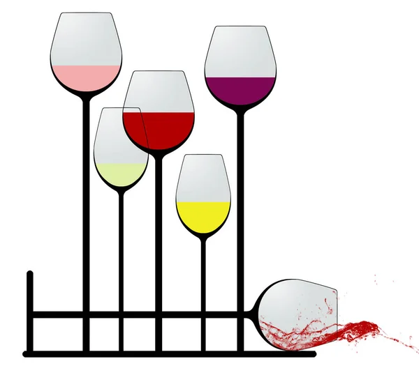 これは エレガントな組成の非常に背の高いワイングラスを示すイラストです これはイラストです — ストック写真