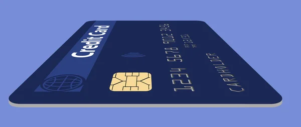 Here Close Look Emv Security Chip Credit Card Illustration — Stockfoto