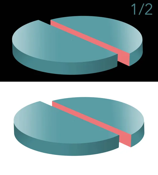 Круговая Диаграмма Показывающая Кусок Пирога Который Представляет Половину Пирога Трехмерная — стоковое фото