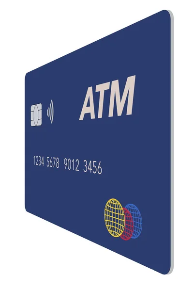 Oto Ogólna Karta Kredytowa Lub Debetowa Dużym Nadrukiem Bankomatu Karcie — Zdjęcie stockowe