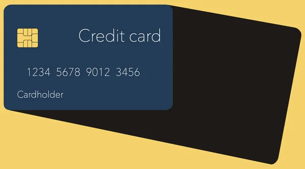 Karta Kredytowa Rzuca Cień Ten Minimalistyczny Obraz Ograniczonym Kolorze Wymieszanym — Zdjęcie stockowe