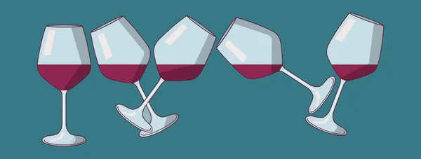 ワイングラスチップが ワインはシステムウェアから高級ワインを飲むというイメージの中でガラスの中にレベルを維持します これは3次元イラストです — ストック写真