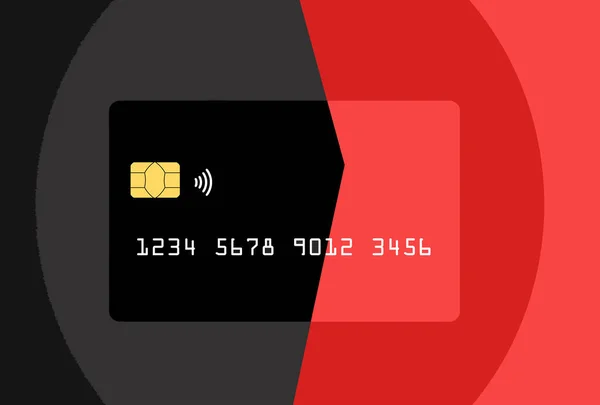 Piros Fekete Hitelkártya Vagy Betéti Kártya Amely Generikus Látható Megfelelő — Stock Fotó