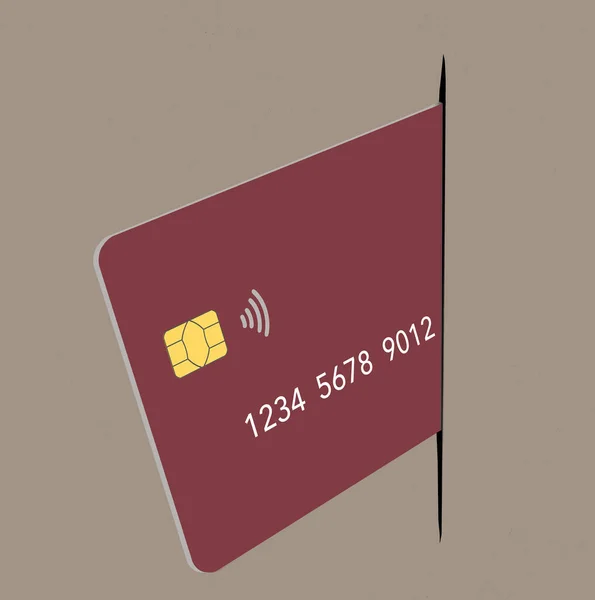 Een Generieke Blanco Kredietkaart Met Tekst Gebied Wordt Gezien Geplakt — Stockfoto