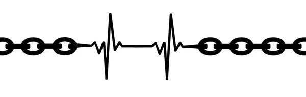 Μια Αλυσίδα Φαίνεται Ένα Γράφημα Ηκγ Του Καρδιακού Παλμού Κρατώντας — Φωτογραφία Αρχείου