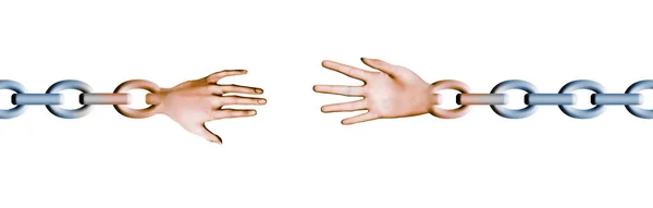 Ανθρώπινα Χέρια Απλώνονται Ένα Για Άλλο Και Χέρια Είναι Μέρος — Φωτογραφία Αρχείου