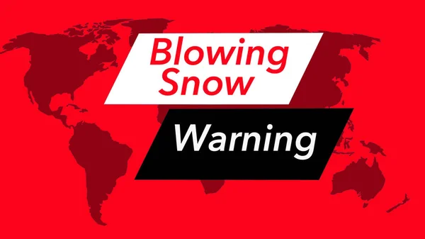Soprar Neve Uma Bandeira Ícone Meteorológico Televisão Visto Com Mapa — Fotografia de Stock